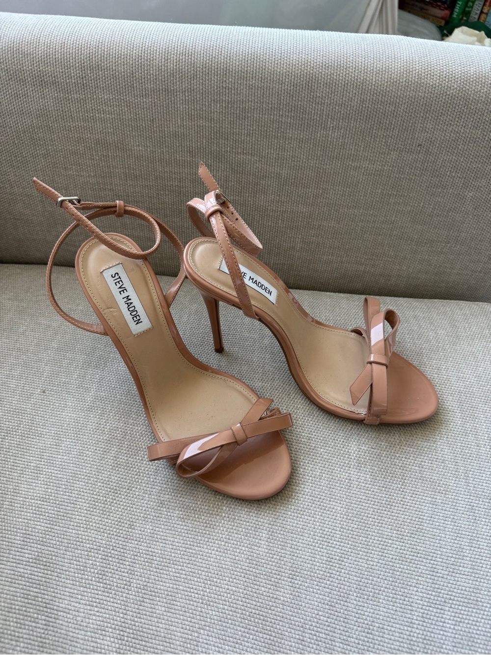 Steve Madden Women's Nude Bow Ankle-Strap Heels